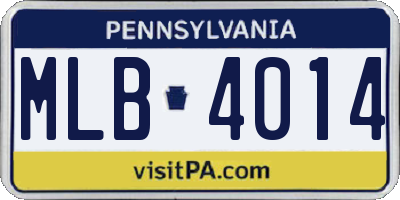 PA license plate MLB4014