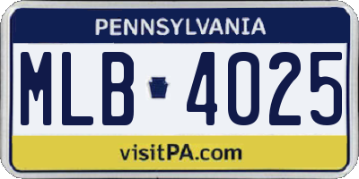 PA license plate MLB4025