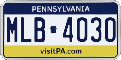 PA license plate MLB4030