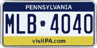 PA license plate MLB4040