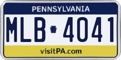 PA license plate MLB4041