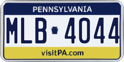 PA license plate MLB4044