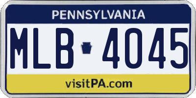 PA license plate MLB4045