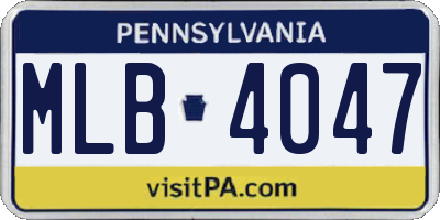 PA license plate MLB4047