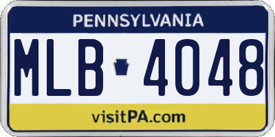 PA license plate MLB4048