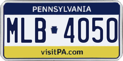 PA license plate MLB4050