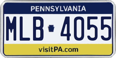 PA license plate MLB4055