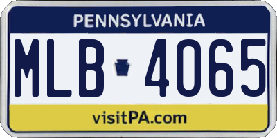 PA license plate MLB4065
