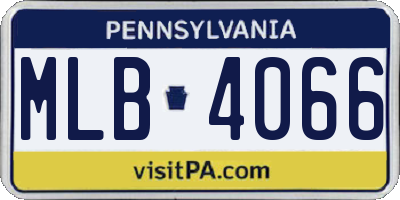 PA license plate MLB4066