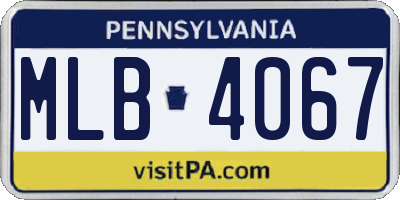 PA license plate MLB4067