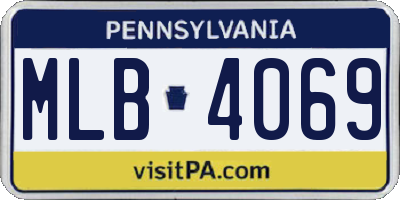 PA license plate MLB4069