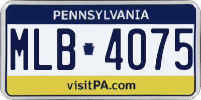 PA license plate MLB4075