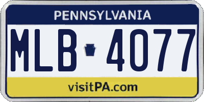 PA license plate MLB4077
