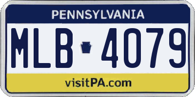 PA license plate MLB4079