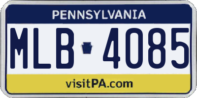 PA license plate MLB4085