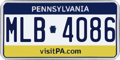 PA license plate MLB4086