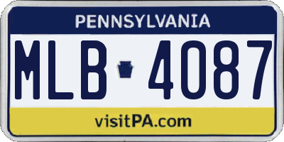 PA license plate MLB4087
