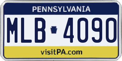 PA license plate MLB4090