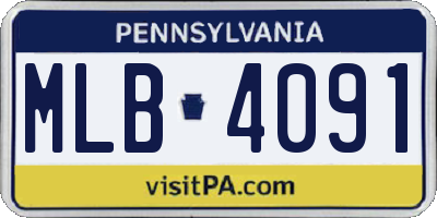 PA license plate MLB4091