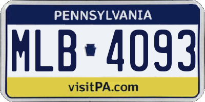 PA license plate MLB4093