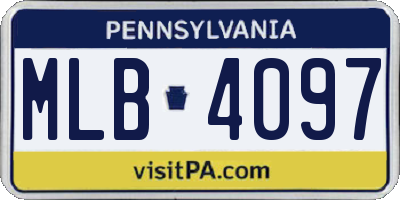PA license plate MLB4097