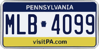 PA license plate MLB4099