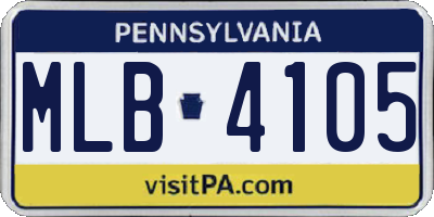 PA license plate MLB4105