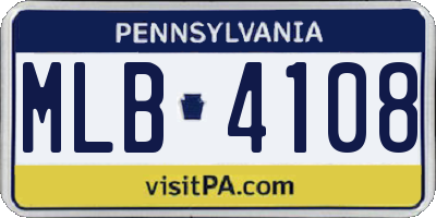 PA license plate MLB4108
