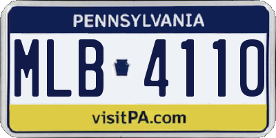 PA license plate MLB4110