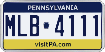 PA license plate MLB4111