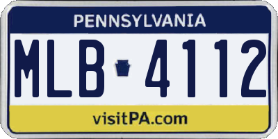 PA license plate MLB4112