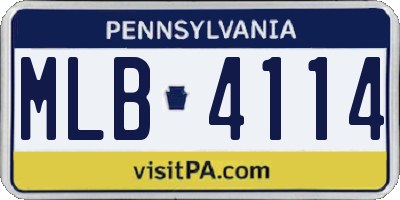PA license plate MLB4114