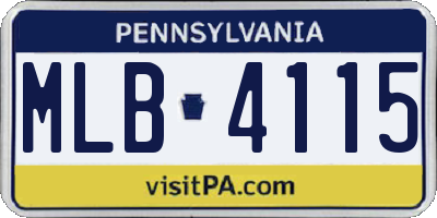 PA license plate MLB4115