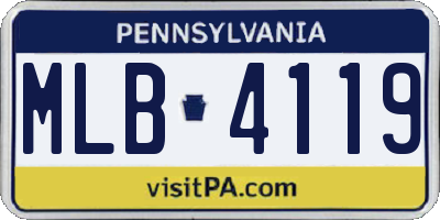 PA license plate MLB4119