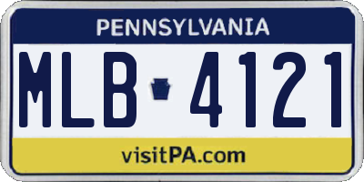 PA license plate MLB4121