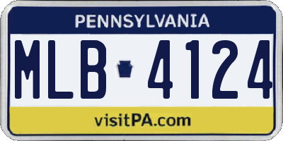 PA license plate MLB4124