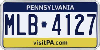 PA license plate MLB4127