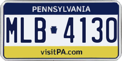 PA license plate MLB4130