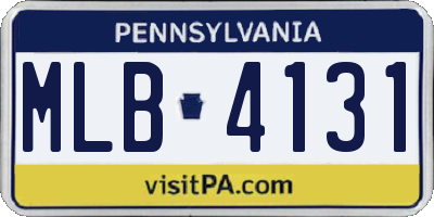 PA license plate MLB4131
