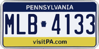 PA license plate MLB4133