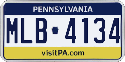 PA license plate MLB4134