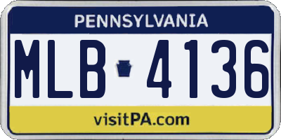PA license plate MLB4136