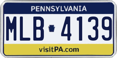 PA license plate MLB4139