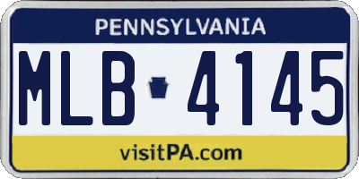 PA license plate MLB4145