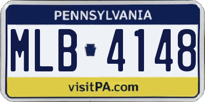 PA license plate MLB4148