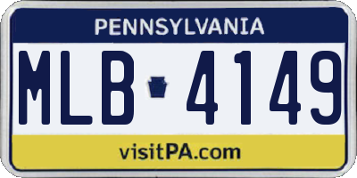 PA license plate MLB4149