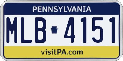 PA license plate MLB4151