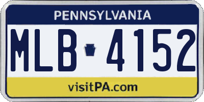 PA license plate MLB4152