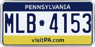 PA license plate MLB4153