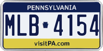 PA license plate MLB4154